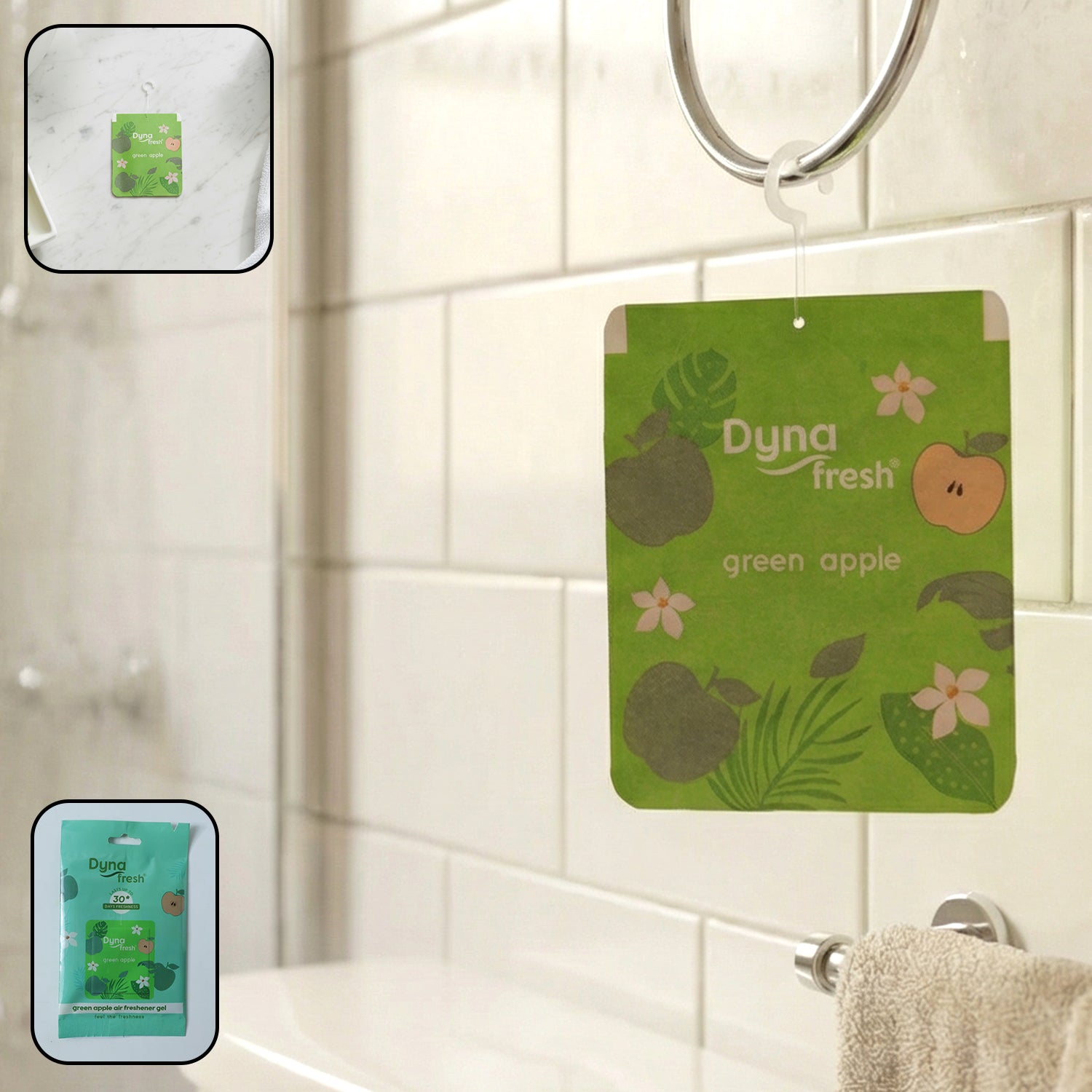 Green Apple Hanging Air Freshener Gel (1 Pc, 10 Gm)