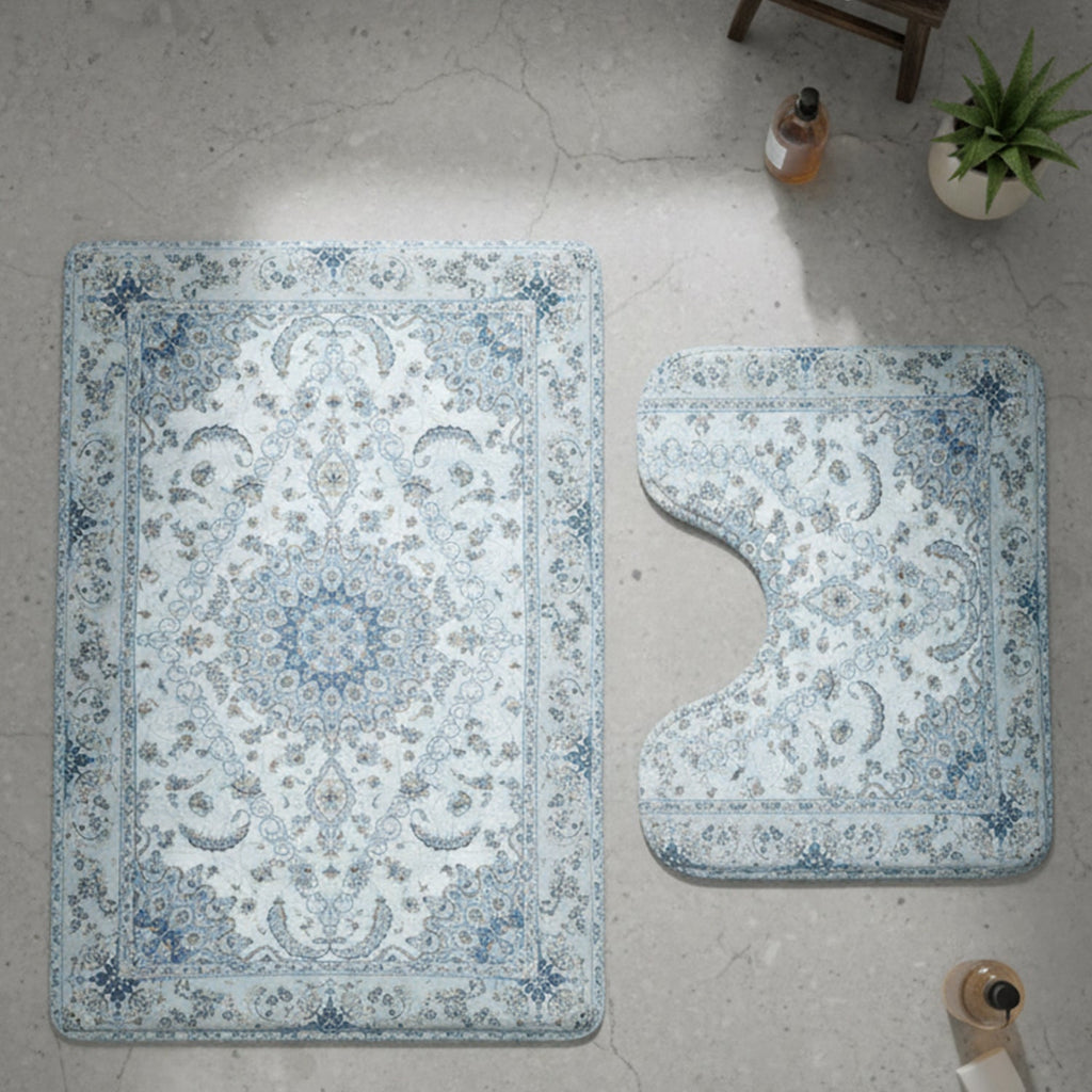 Decorative bathroom rug set