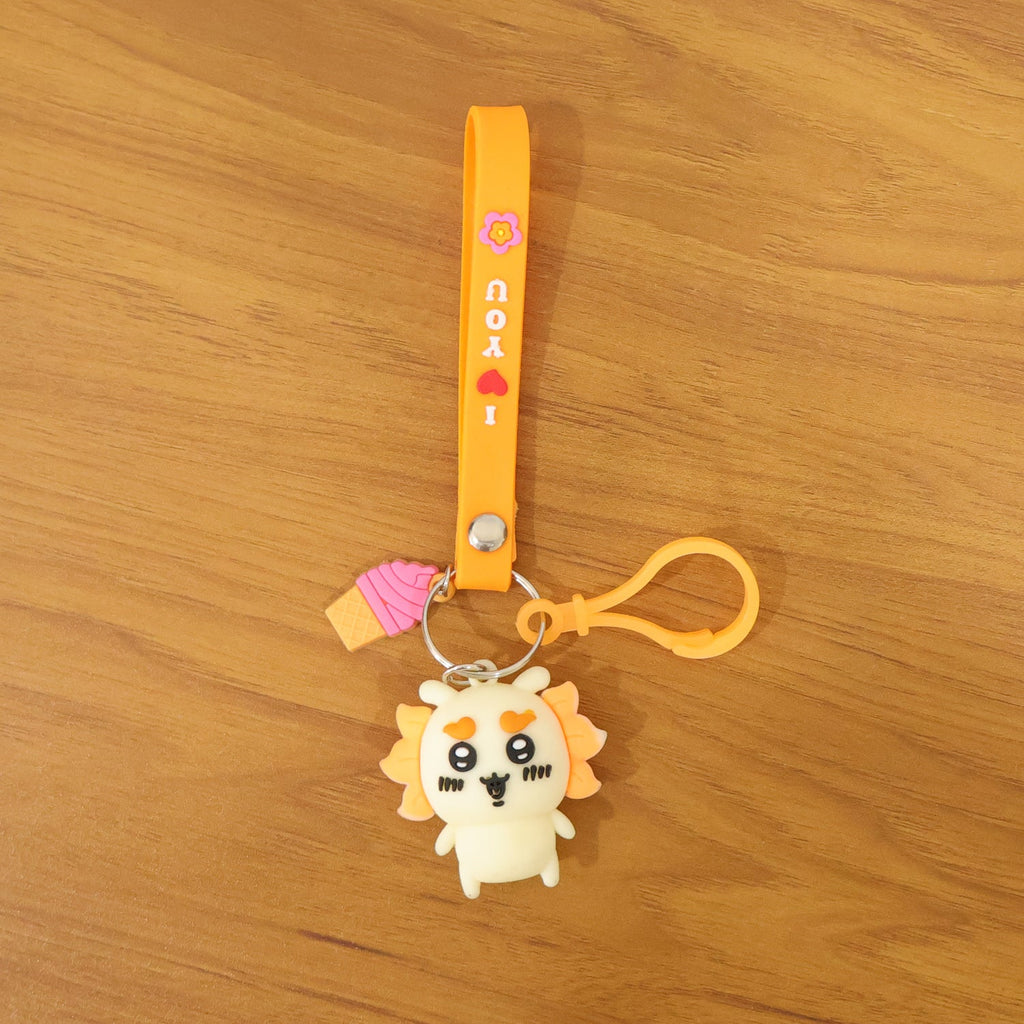 Cute Cartoon Animal Ice Cream Strap Keychain (1 Pc)