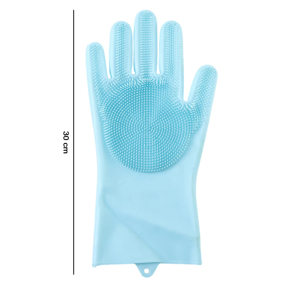 Right Hand Silicone Dishwashing Cleaning Glove with Scrubber Brush (1 Pc)