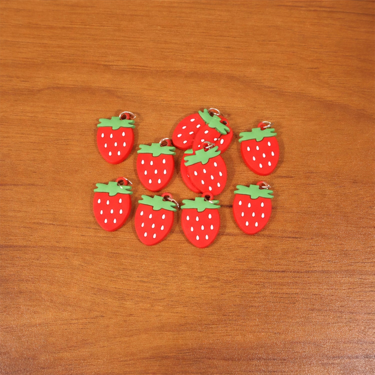 Strawberry Design Bag Charm Keychain Set (10 Pc)